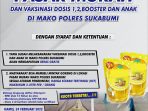 Gelaran Vaksinasi dan Bazar Murah oleh Polres Sukabumi