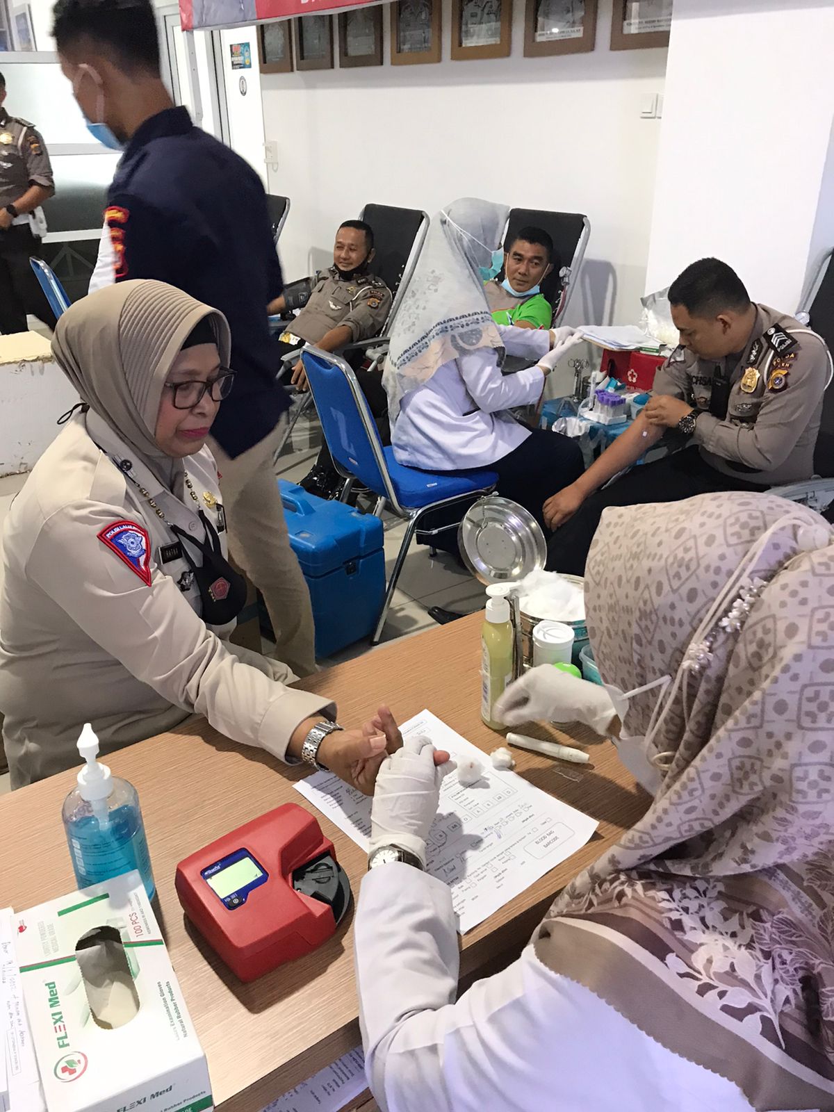 Pelaksanaan donor darah para personel Ditlantas Polda Aceh