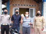 Eman (kasos bergaris) mengucapkan terimakasih pada Polres Sukabumi
