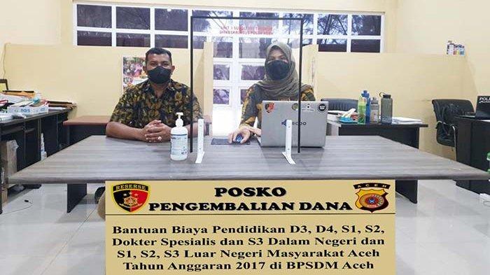 Posko Pengembalian dana yang dibuka di Mapolda Aceh