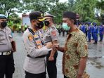Upacara Purna bakti dan kenakaikan pangkat di Mapolres Sukabumi